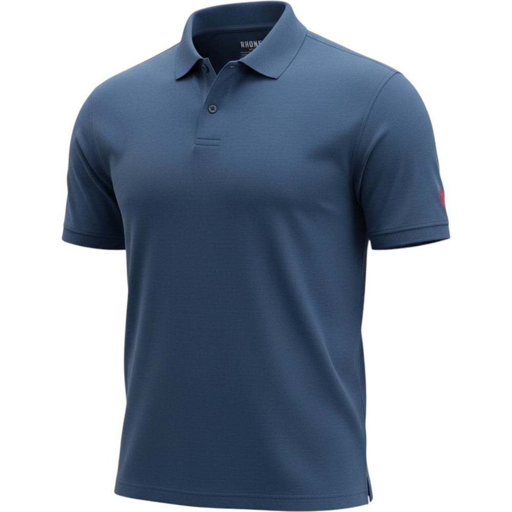 Rhone Delta Pique Performance Polo Shirt Mens XL Tencel Fine Knit Navy Blue EUC